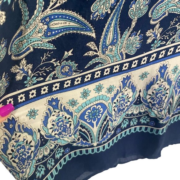 Roper Lightweight Sleeveless Blue Paisley Dress Size M - Picture 2 of 7